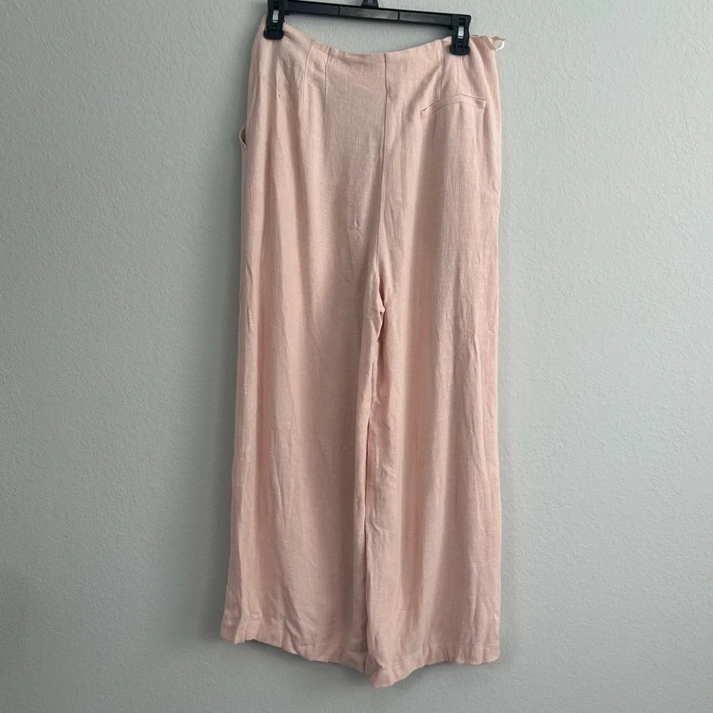 Topshop light Pink Wide-Leg high rise Pants NWT